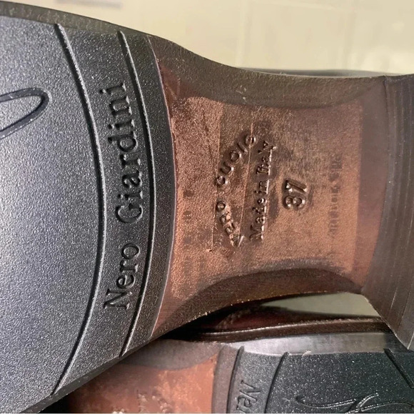 New Without Box Nero Girdini Hand Made Brown Itilian Learher Boots Size 37 6.5 - Picture 6 of 7